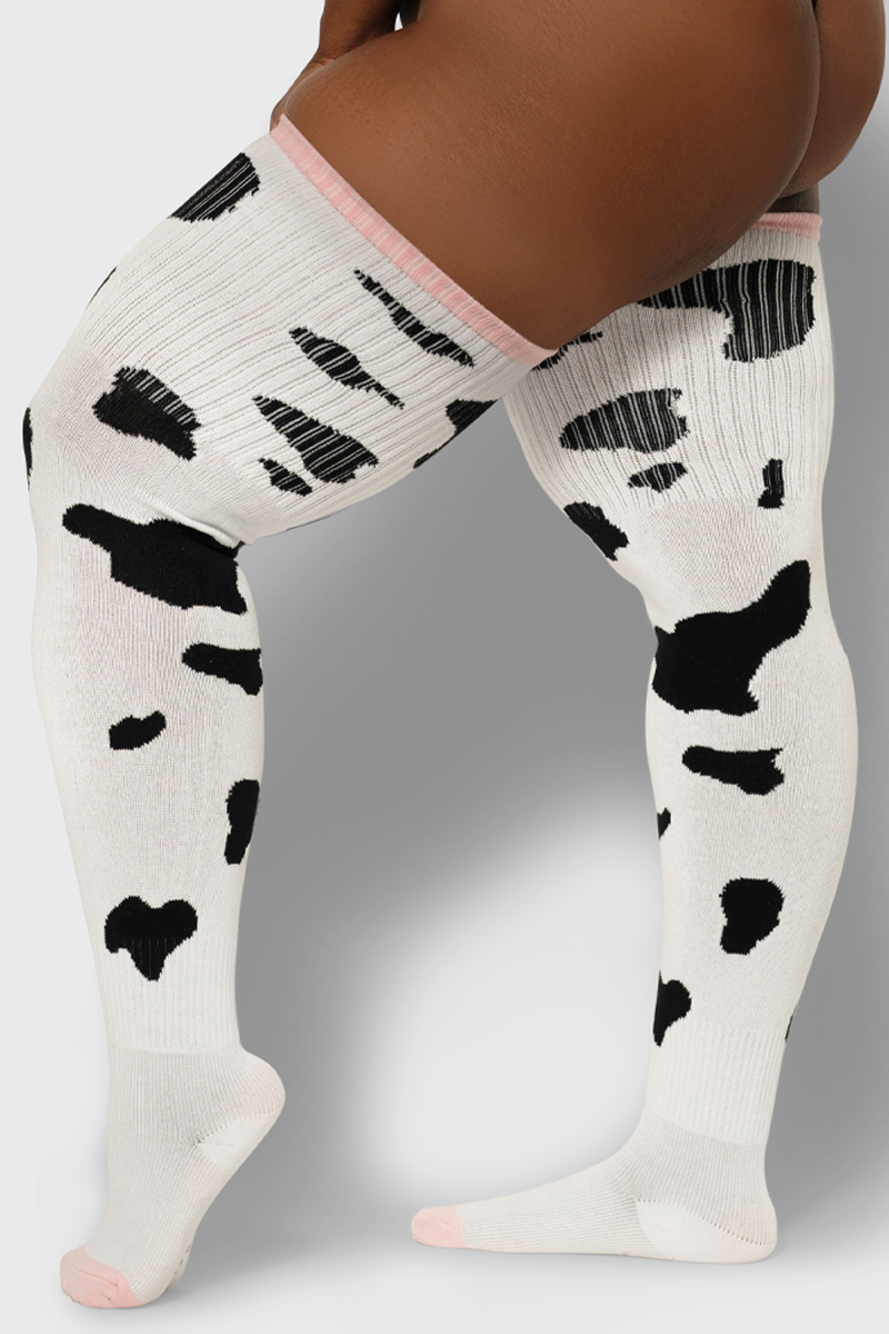Thunda Tūbbies - Cow Print (White w/Black Spots)