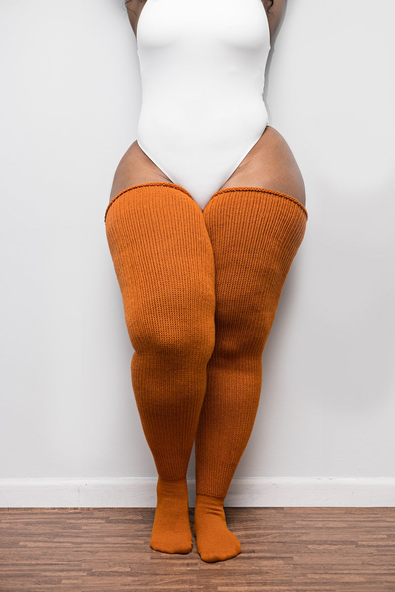 Rusty Pumpkin Thigh High Socks  Thunda Thighs – Thunda Thighs EU